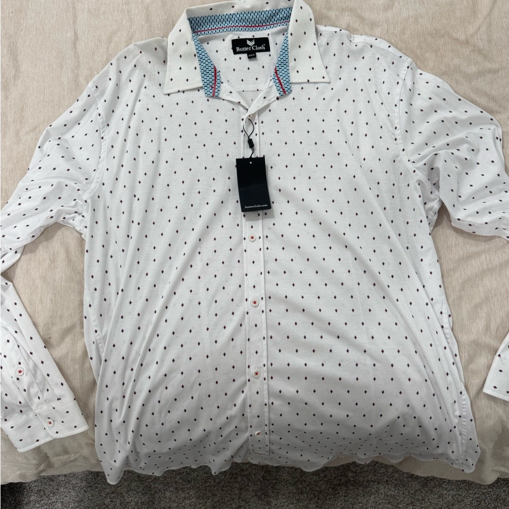 Buttercloth White Button-Down Shirt